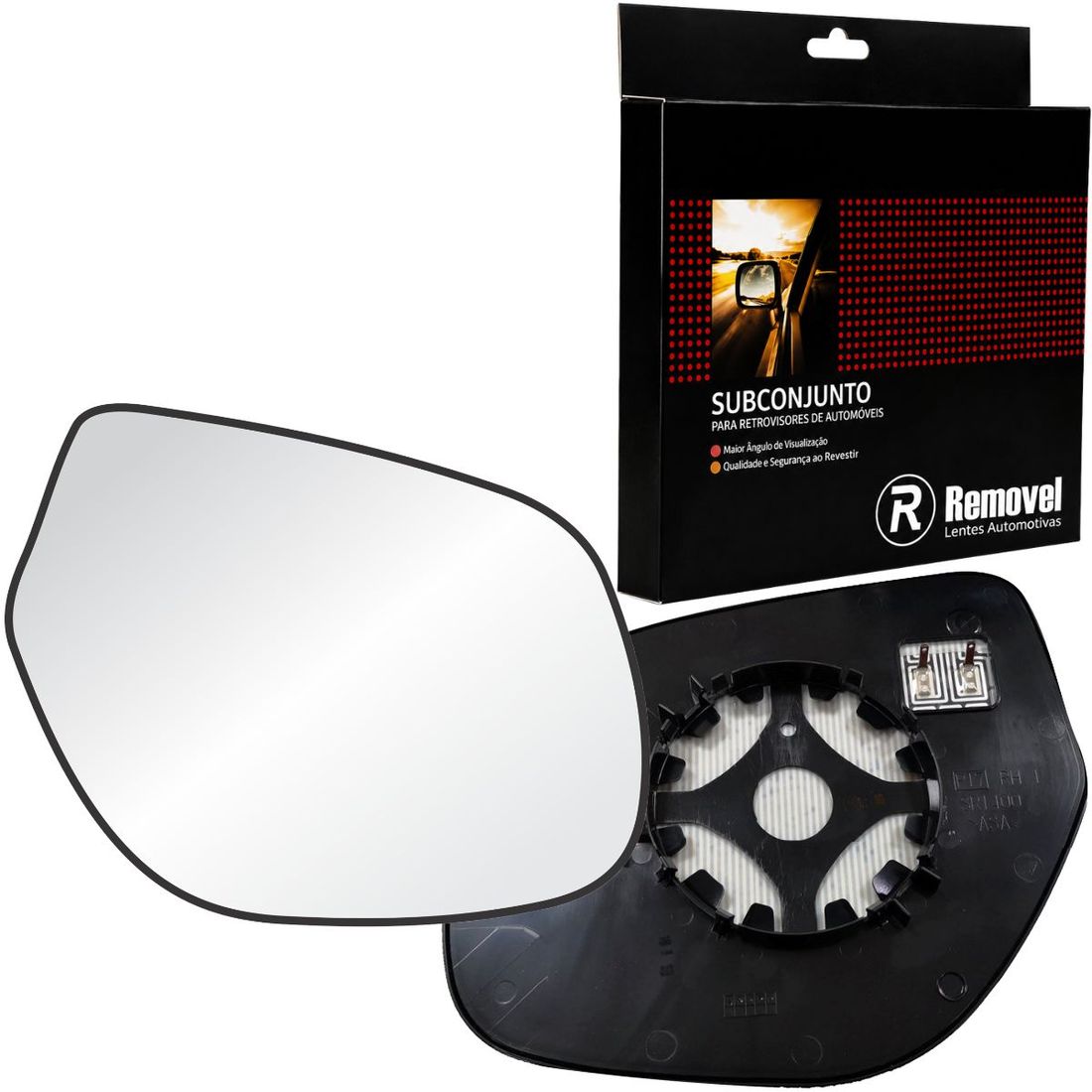 Lente Retrovisor Esquerdo Mitsubishi ASX 2010 Em Diante Com Pisca/ Redondo