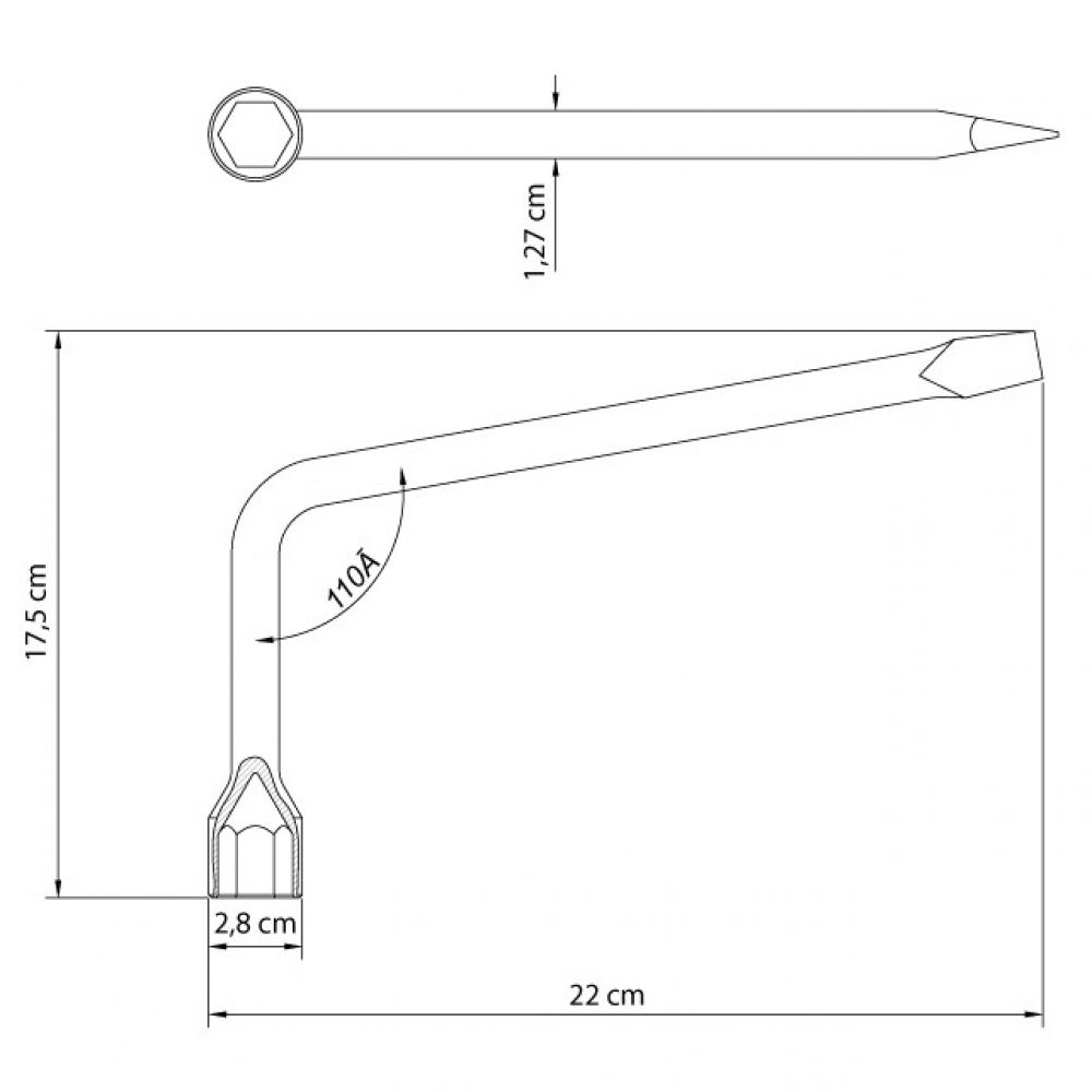 Chave de Roda Tipo L 19mm Com Espátula Tramontina 42830/919