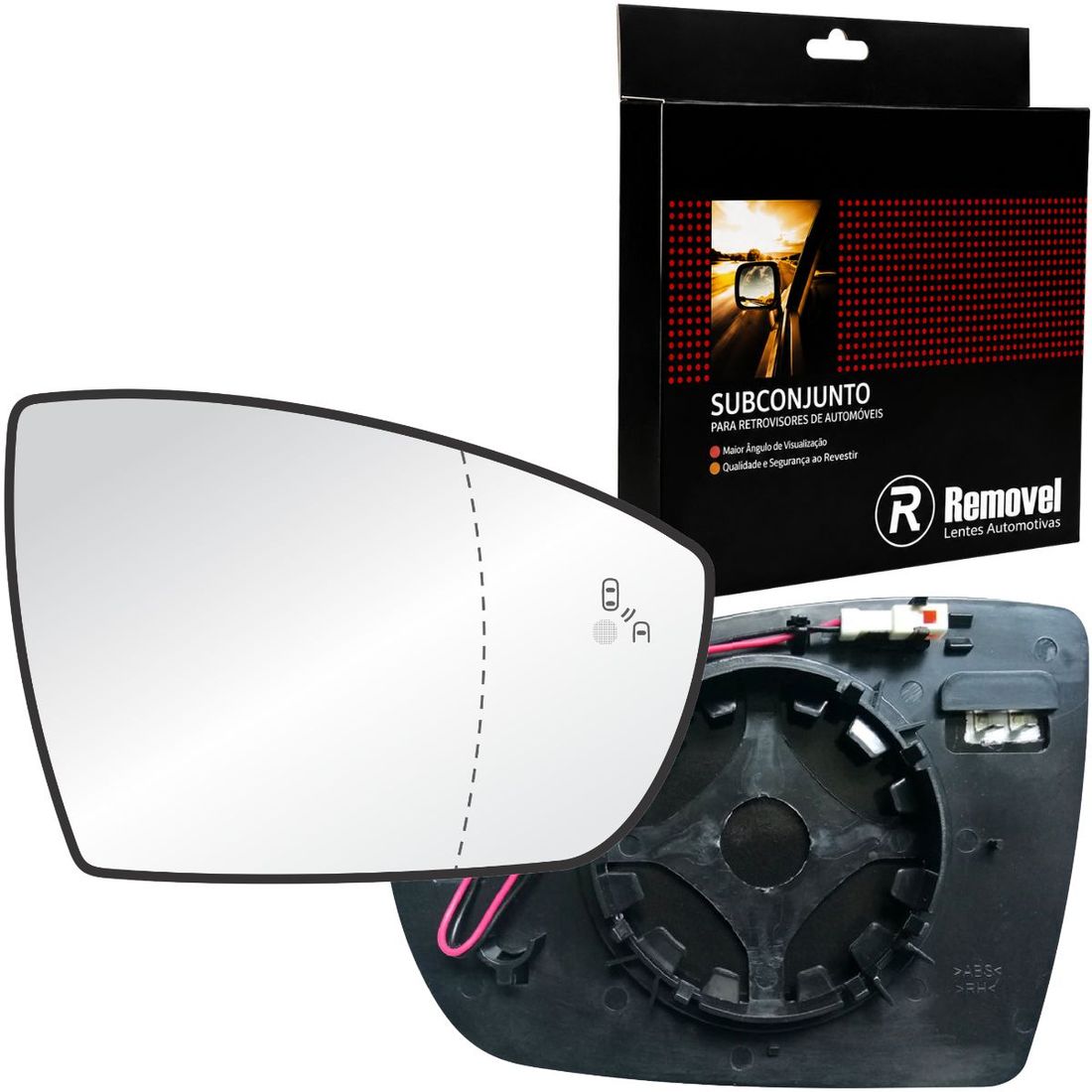 Lente Retrovisor Direito Ford Ecosport 2018 A 2021 C/Sensor de Ponto Cego