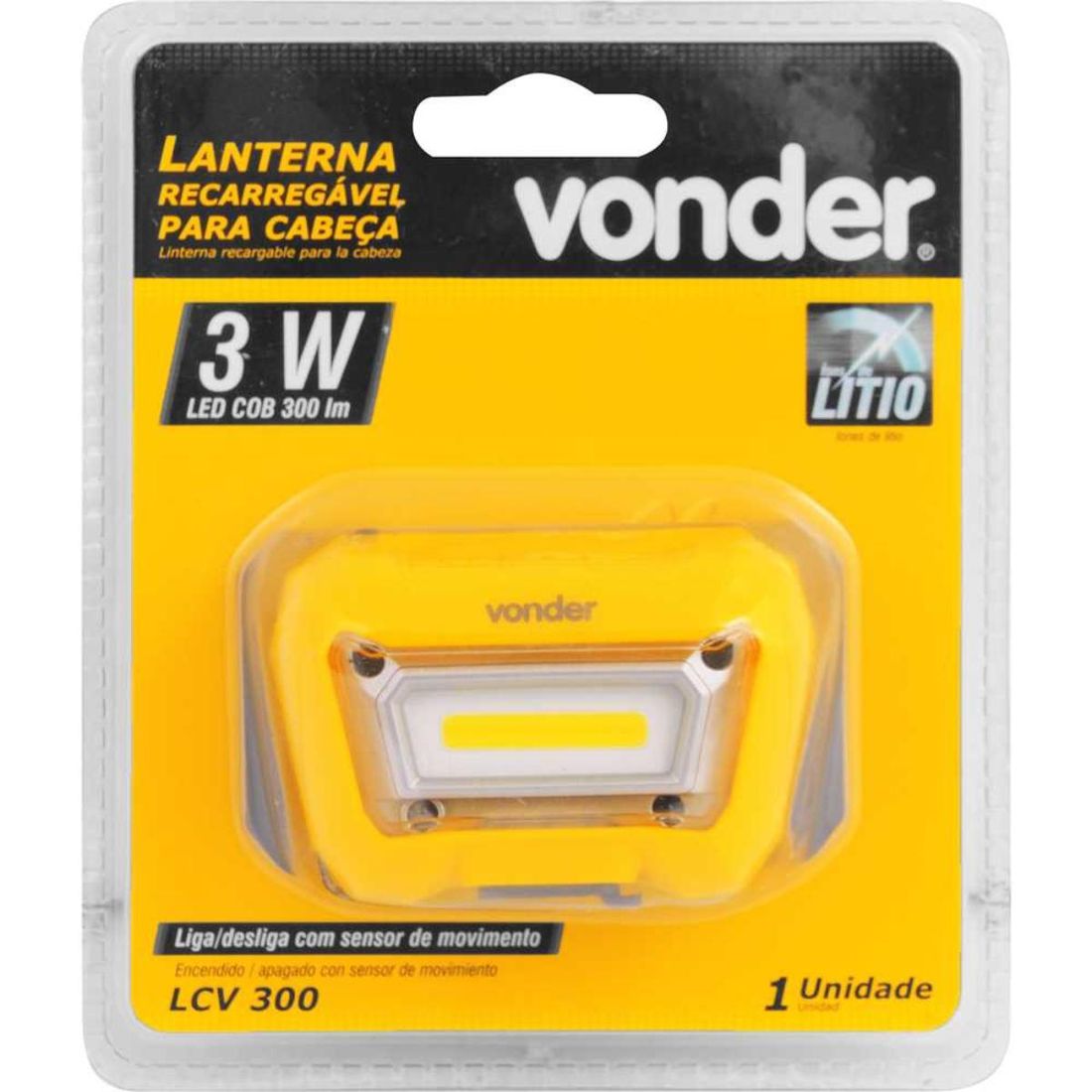 Lanterna de LED para Cabeça Recarregável Vonder LCV300 Lanterna de LED para Cabeça Recarregável Vonder LCV300