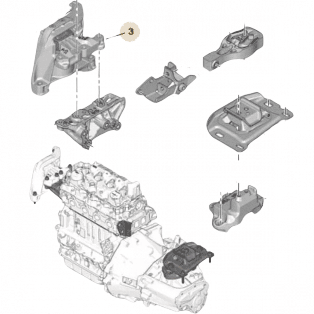 Coxim Motor LD Direito Peugeot Expert Citroen Jumpy 1.5/1.6 2018... Fiat Scudo 1.5 2022...