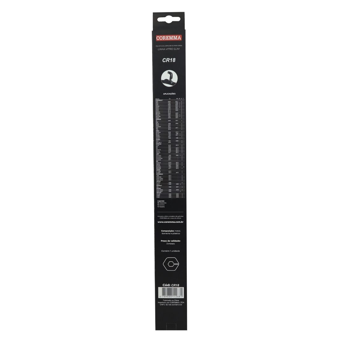 Palheta Limpador Para-brisa Vitro Slim Coremma CR18