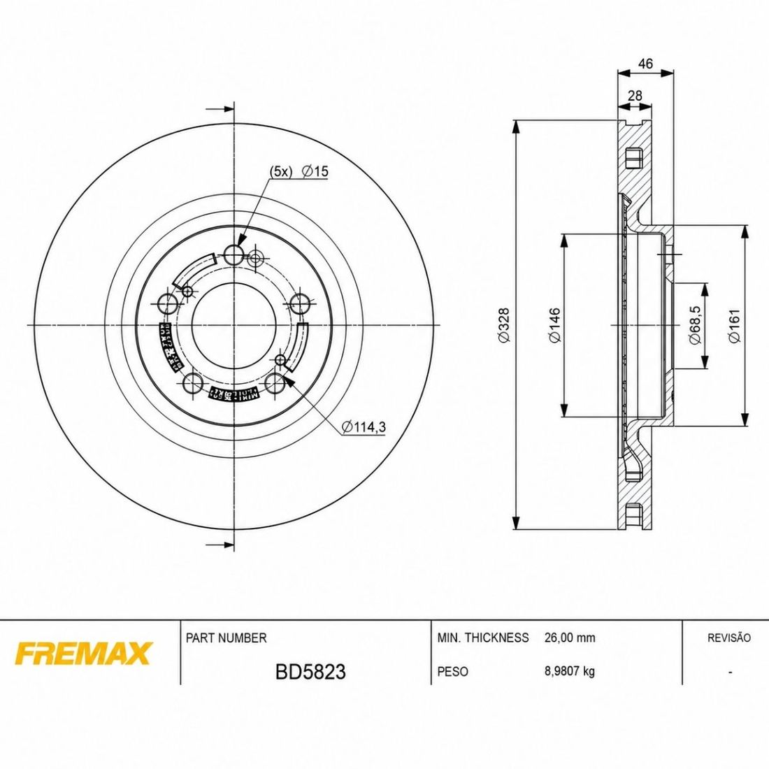 Disco Freio Dianteiro GWM Haval H6 1.5 2023 Em Diante 328mm Disco Freio Dianteiro GWM Haval H6 1.5 2023 Em Diante 328mm