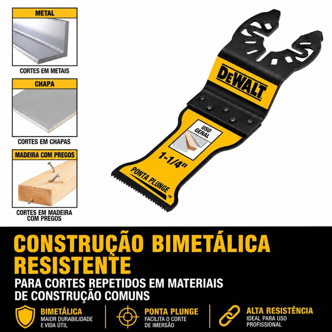 Lâmina Multiuso Metal Madeira 1.1/4 DeWALT Multiferramenta Lâmina Multiuso Metal Madeira 1.1/4 DeWALT Multiferramenta