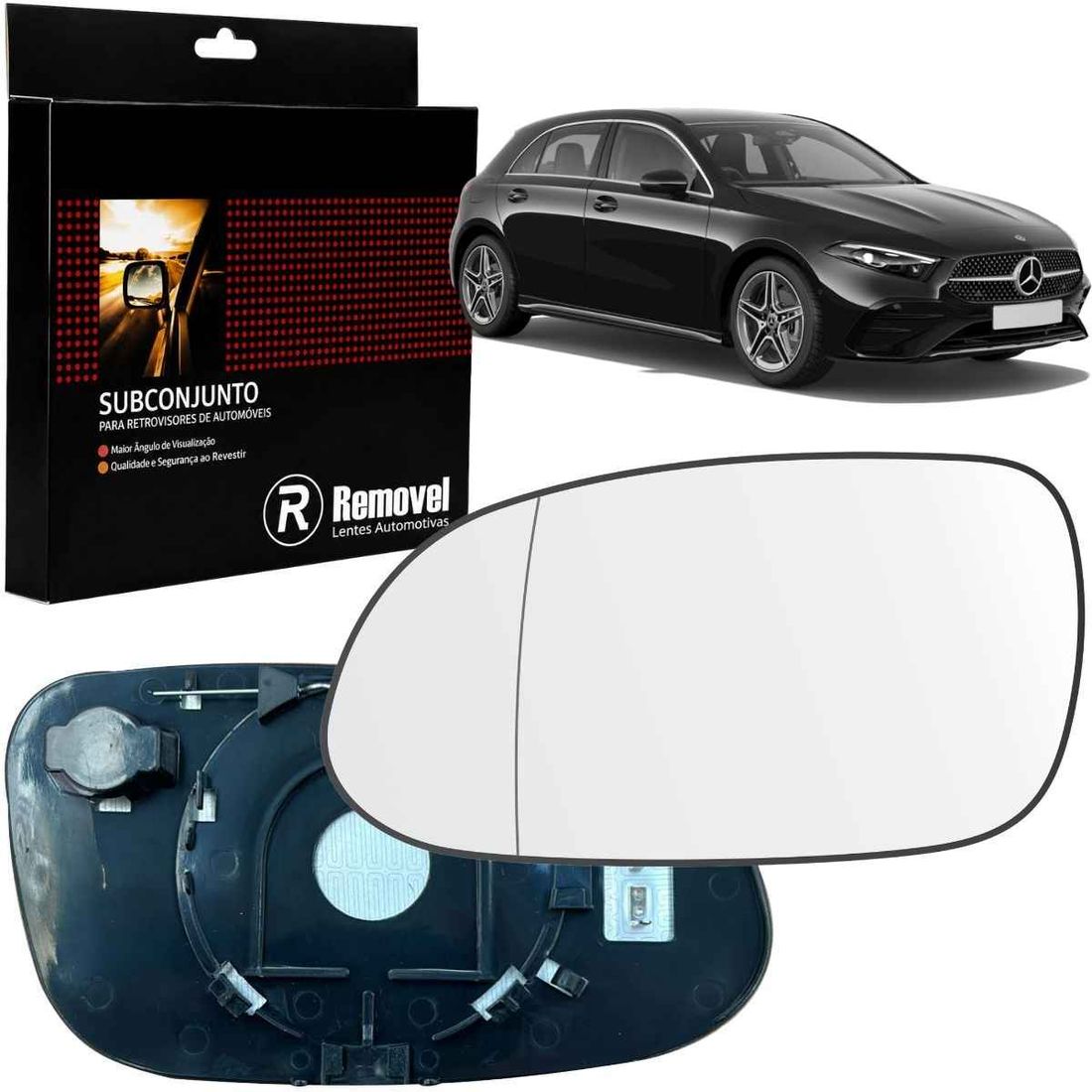 Lente Retrovisor Esquerdo Mercedes Classe A (Térmico/Asférico)