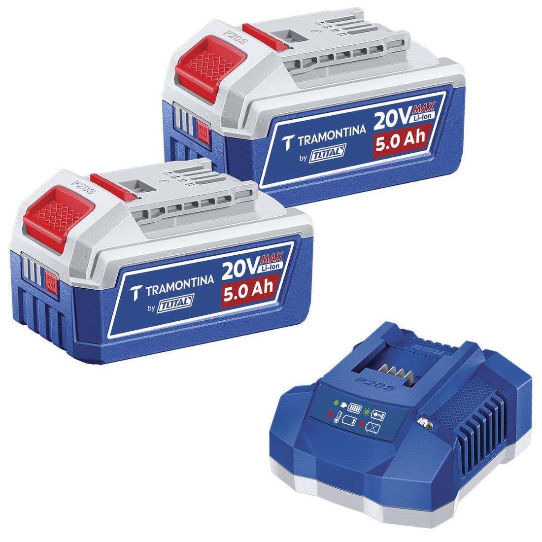 Kit 2 Baterias Tramontina by Total 20V 5Ah + Carregador 4Ah Kit 2 Baterias Tramontina by Total 20V 5Ah + Carregador 4Ah