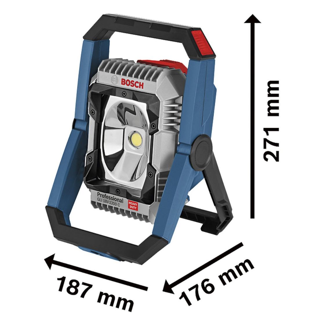 Combo Refletor Sem Fio + Martelete Bosch Com 2 Baterias 18v 4ah e Carregador