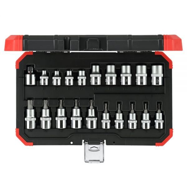 Jogo de Soquete 3/8 e 1/2 com Torx E8 ao E20 e T10 ao T55 20 Pçs Gedore Red