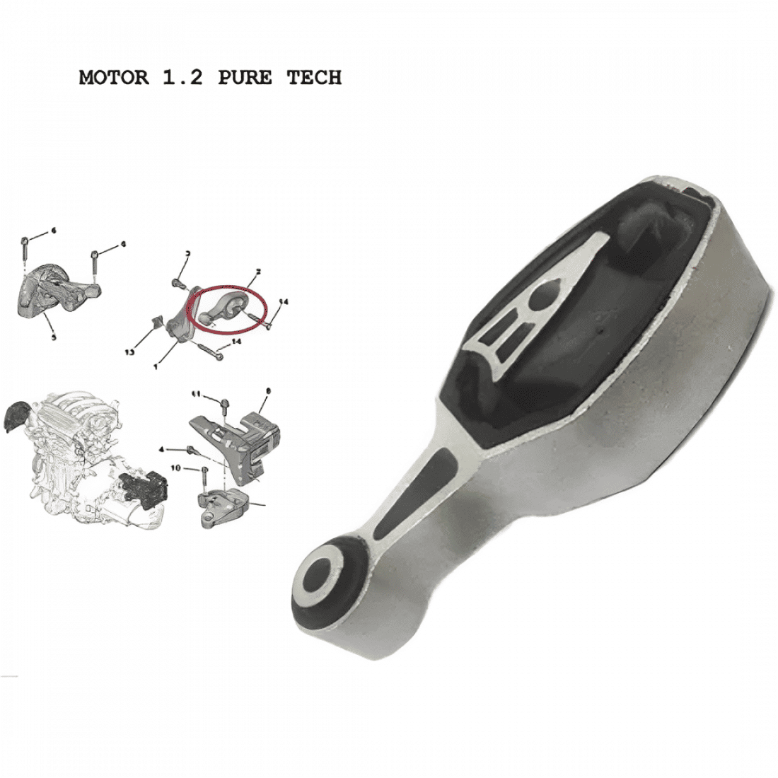 Coxim Câmbio Citroen C3 1.2 Peugeot 208 1.2 Após 2016 Recrin Coxim Câmbio Citroen C3 1.2 Peugeot 208 1.2 Após 2016 Recrin