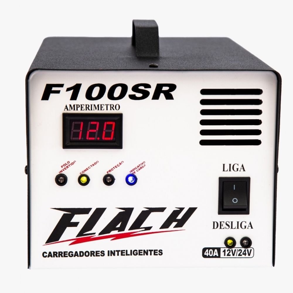 Carregador Baterias 40Ah C/Display Flach F100-12/24 SR