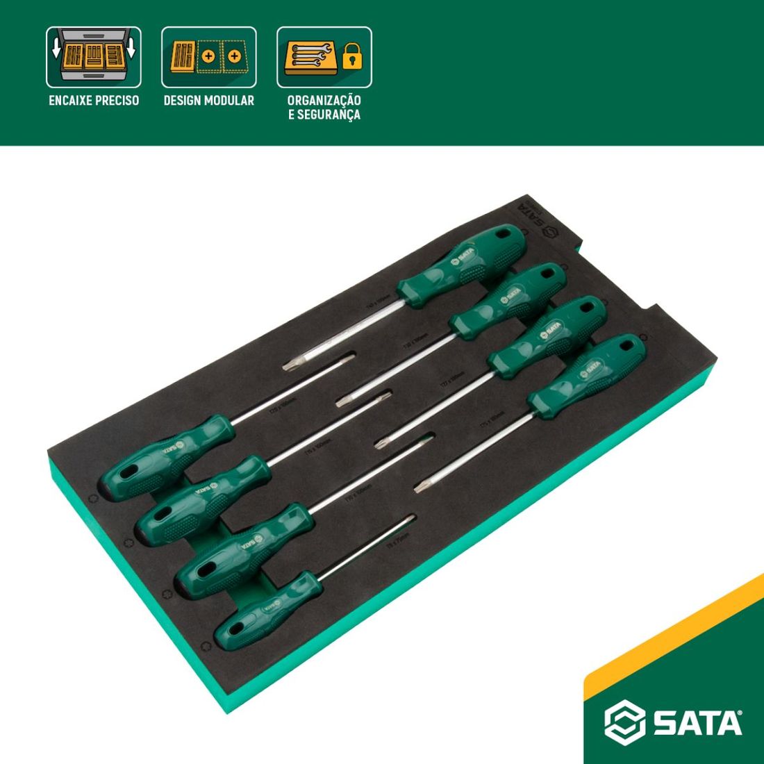 Jogo De Chaves Retas Torx 8 Peças Em Berço Eva Sata