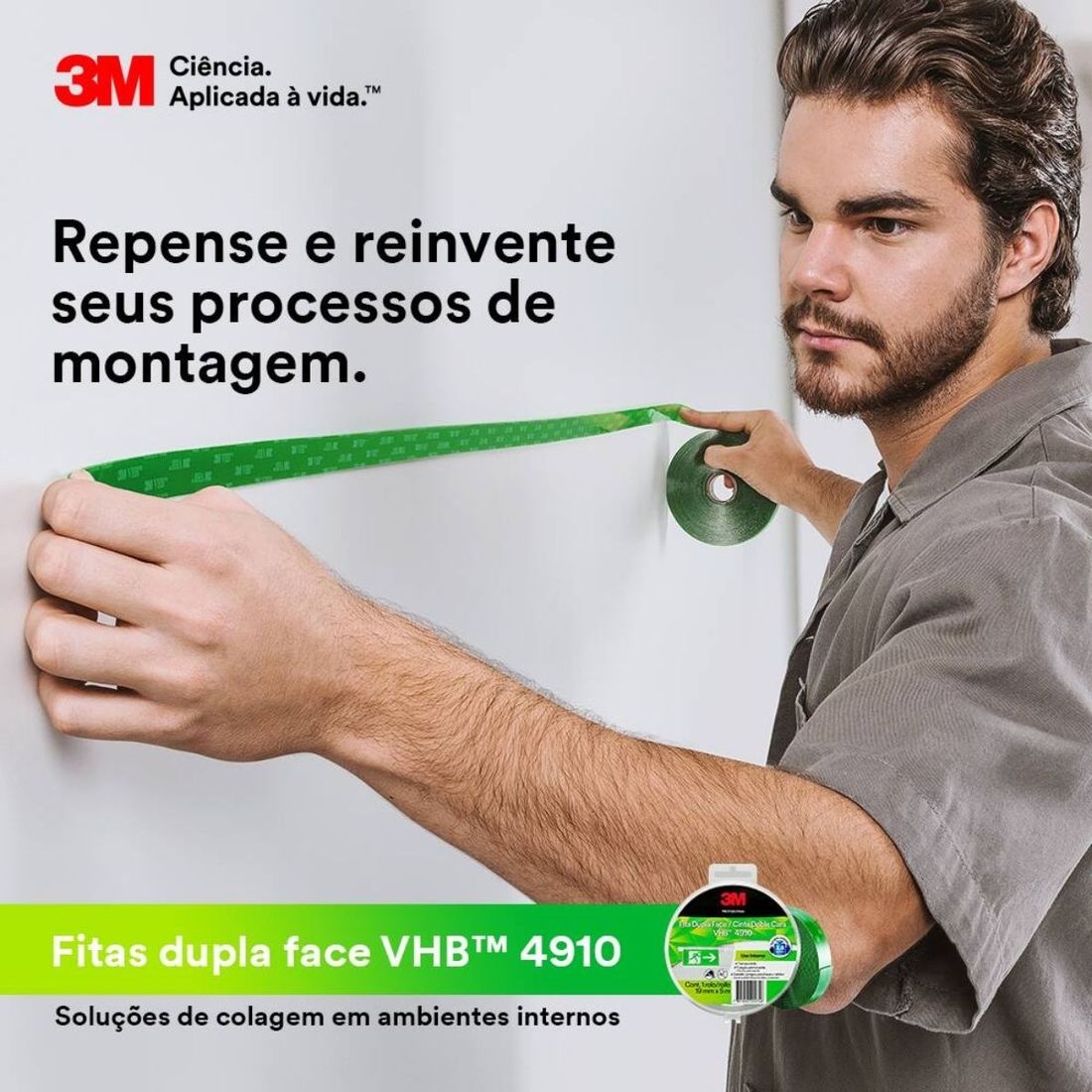 Fita Dupla Face 3M VHB 4910 12mm x 5m Com Estojo
