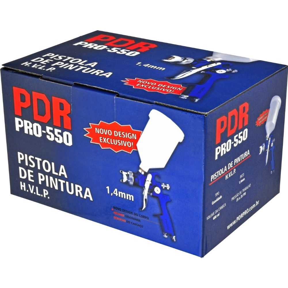 Pistola Pintura Gravidade Bico 1,4mm PRO-550 PDR Pistola Pintura Gravidade Bico 1,4mm PRO-550 PDR