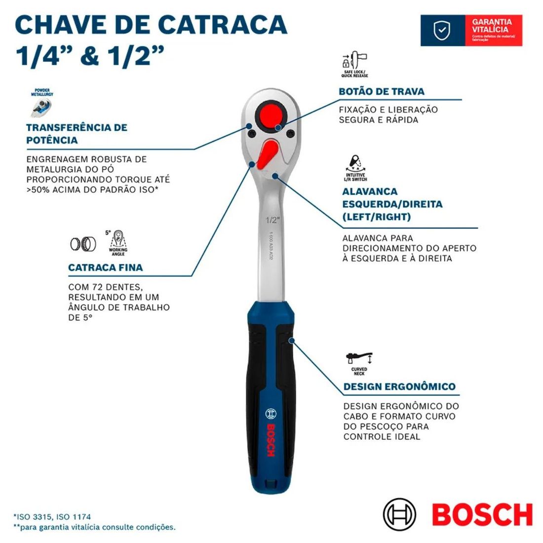 Chave De Catraca 1/2"" (1600A03AC8) - Bosch
