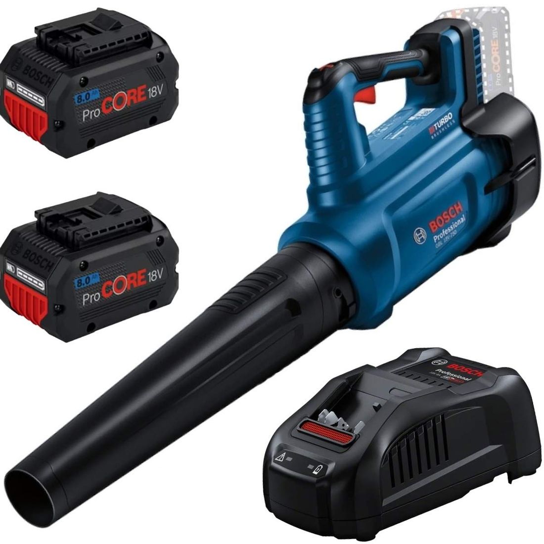 Combo Soprador de Folhas + Kit Com 2 Bateria 18V 8Ah +1 Carregador Bosch