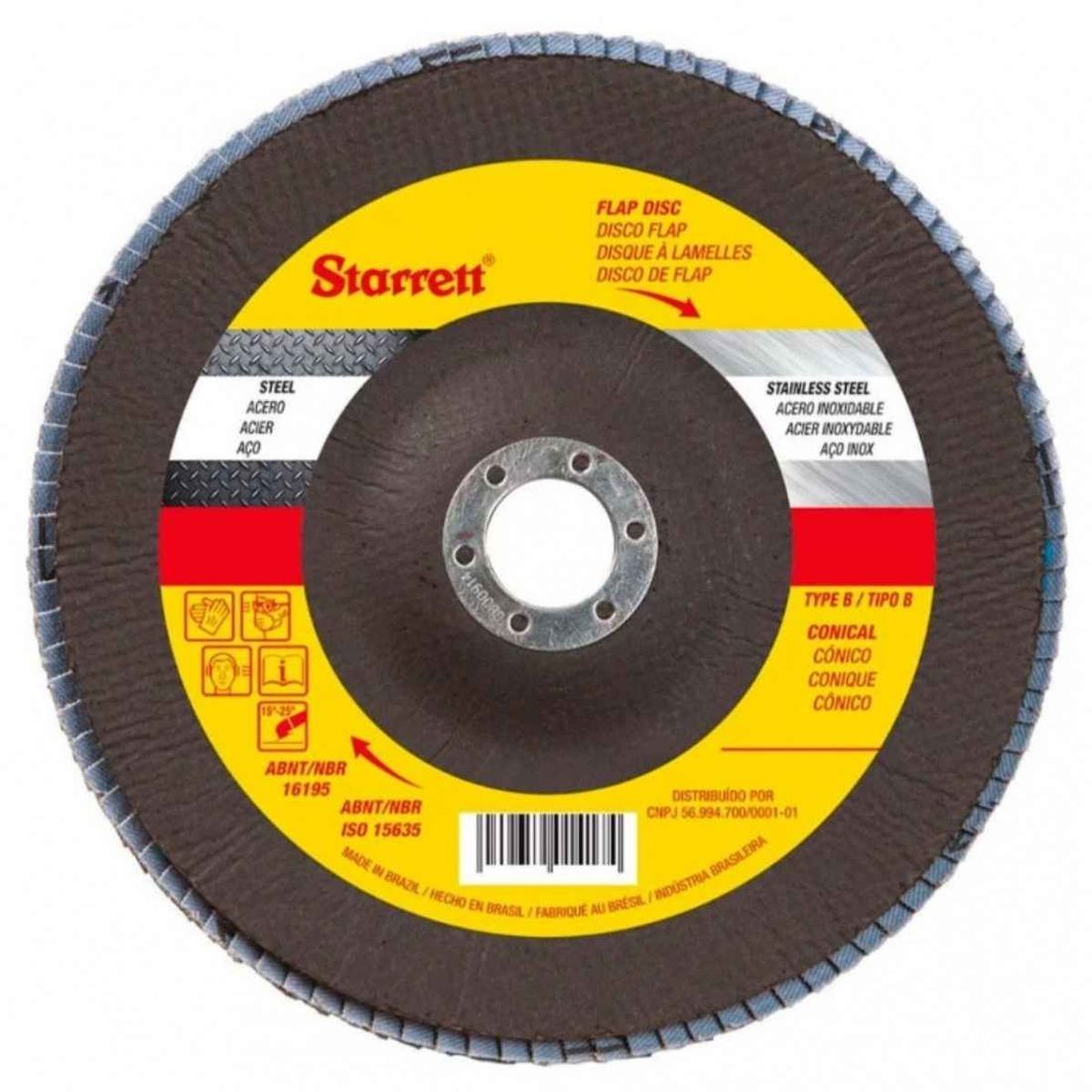 Disco Flap 4.1/2\" Grão 120 115 X 22mm FDS115-120FC Starrett Disco Flap 4.1/2\" Grão 120 115 X 22mm FDS115-120FC Starrett