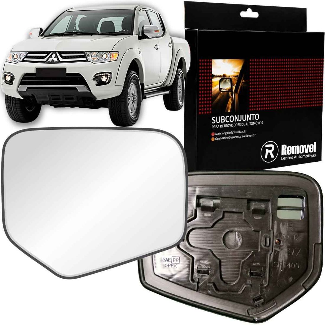 Lente Retrovisor Direito Mitsubishi L200 Triton 2005 A 2017
