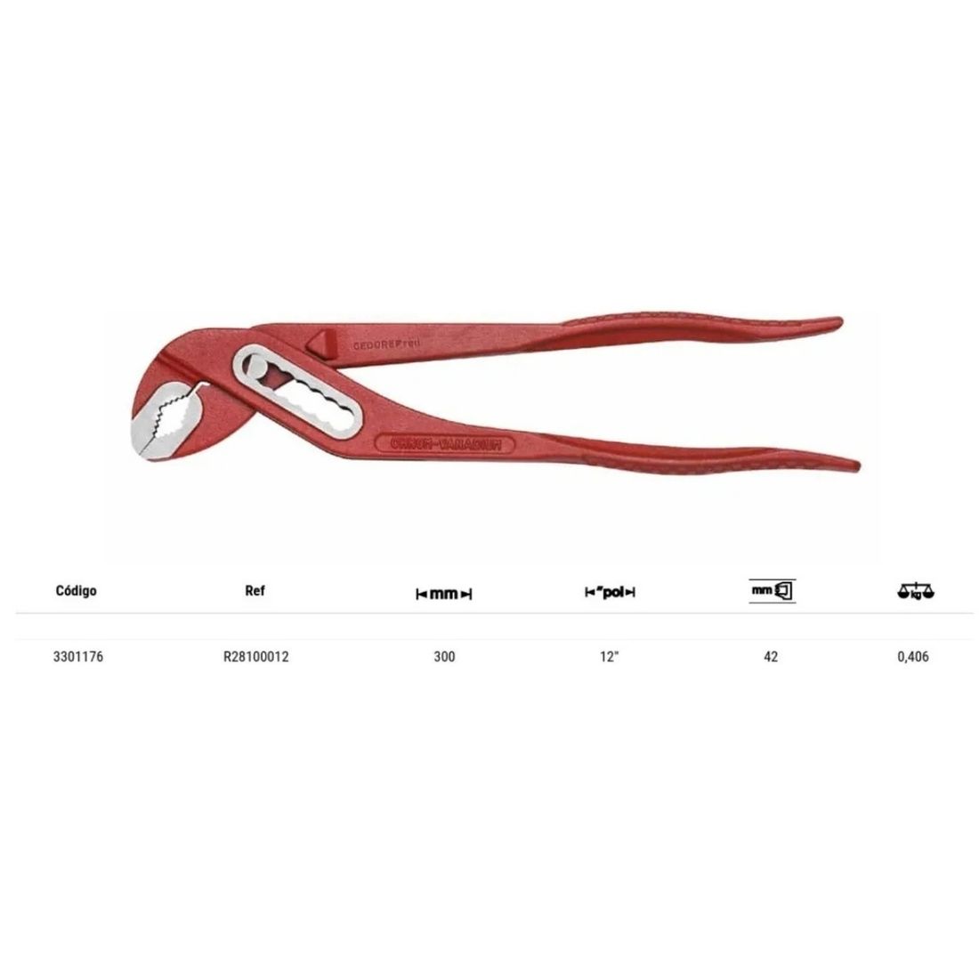 Alicate Bomba D`água 12 Gedore Red R28100012