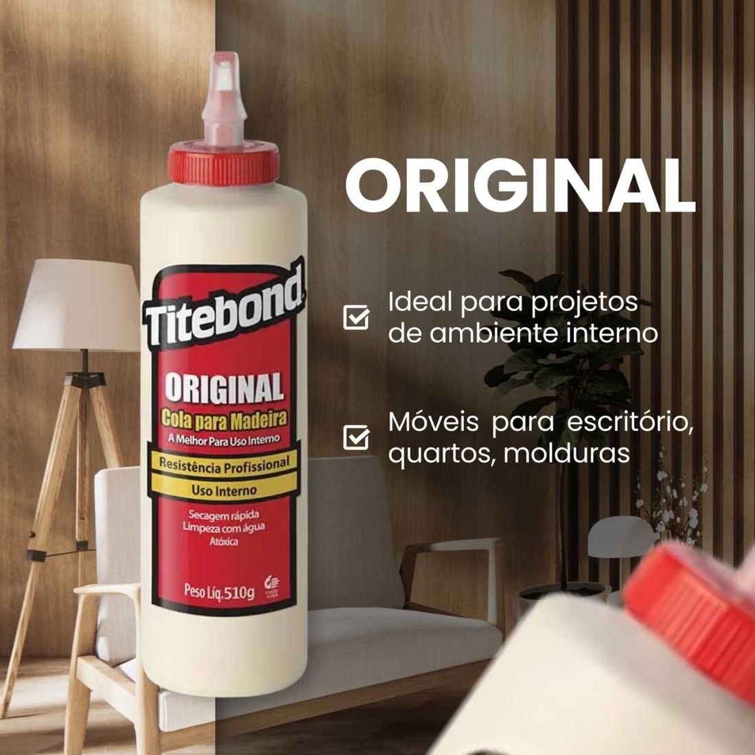 Cola Para Madeira Titebond Original Wood Glue 510g Cola Para Madeira Titebond Original Wood Glue 510g