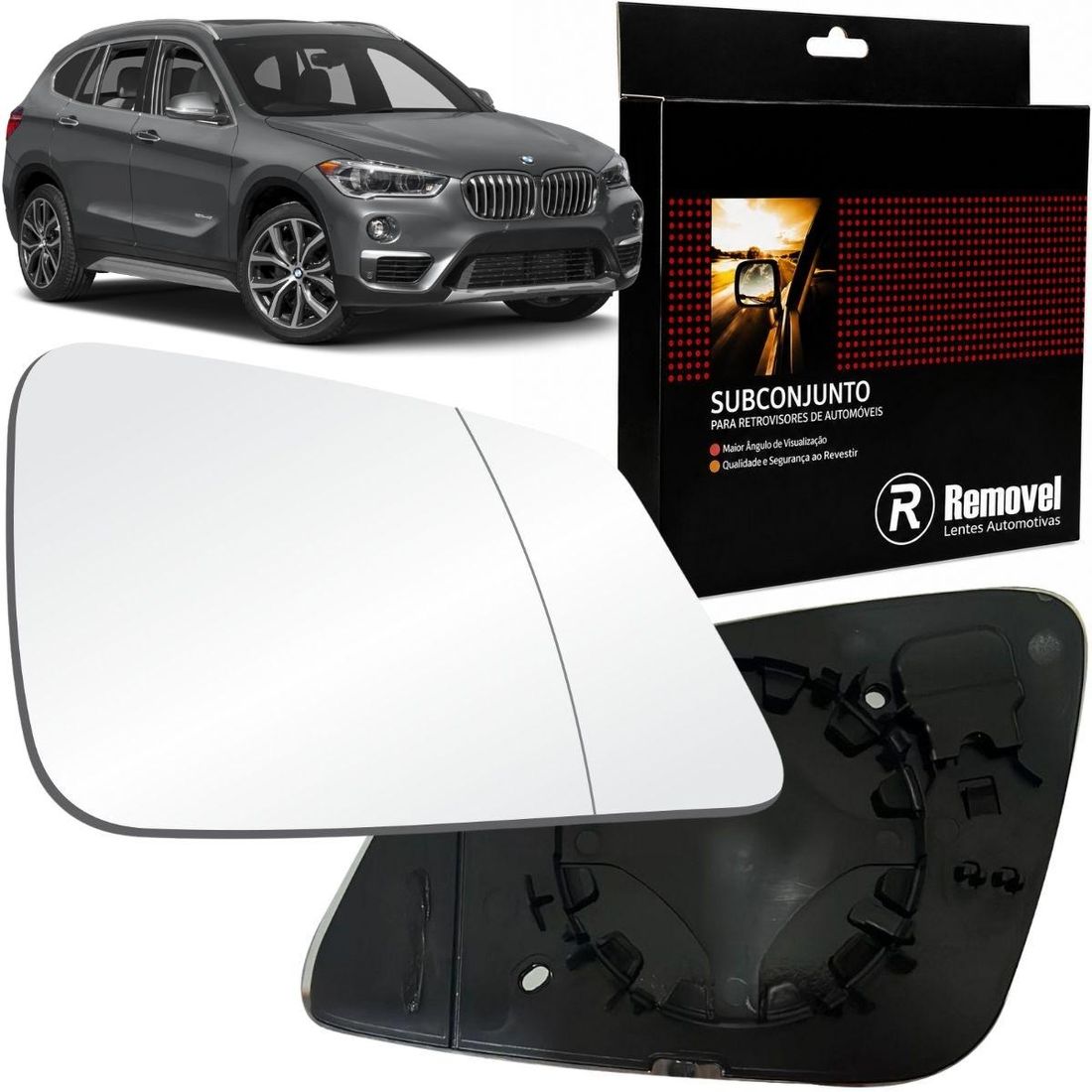 Lente Retrovisor Direito BMW X1 Após 2016 Asférico Térmico