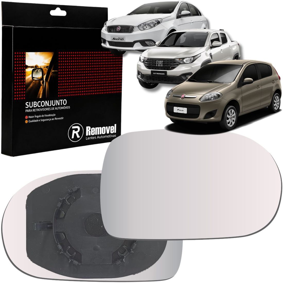 Lente Retrovisor LD Palio Economy Siena 2011/2017 Strada 2011/2019 (Modelo Metagal)
