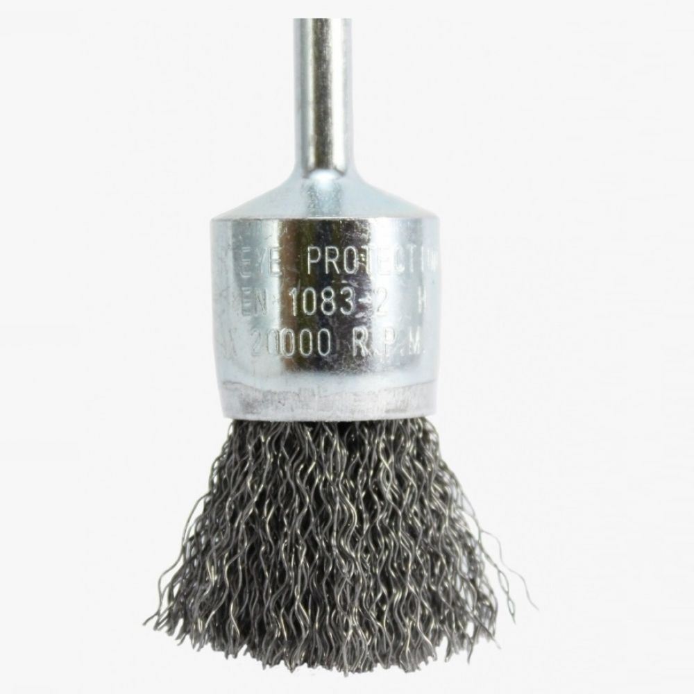 Escova Aço Ondulado Tipo Pincel 25mm Haste 1/4"