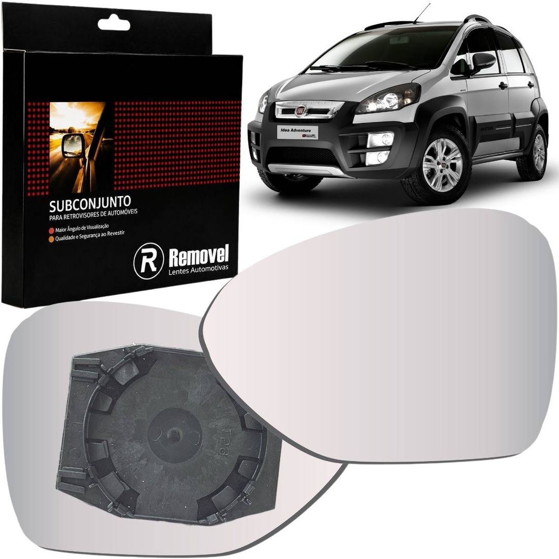 Lente Retrovisor Esquerdo Fiat Idea 2011 A 2016 SB059