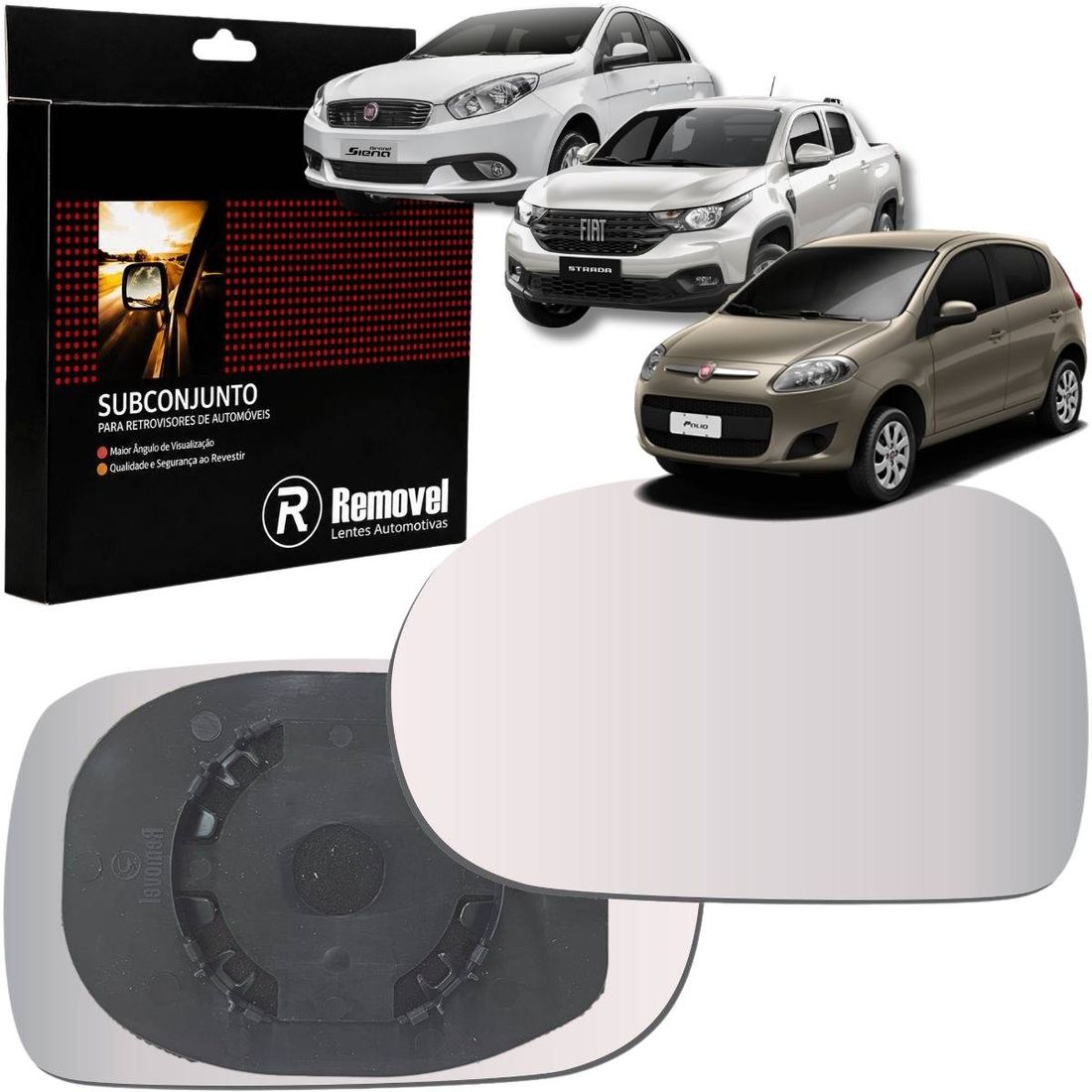 Lente Retrovisor LE Palio Economy Siena 2011/2017 Strada 2011/2019 (Modelo Metagal)