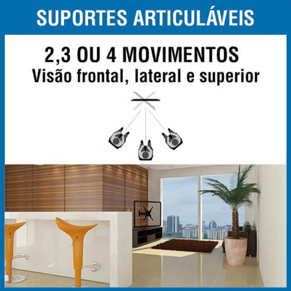 Suporte Para Tv Tri-articulado Lcd Led 10 a 56 Polegadas