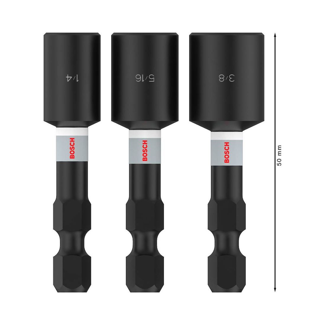 Jogo de Soquetes Magnéticos Bosch PRO HEX Impact 3 peças