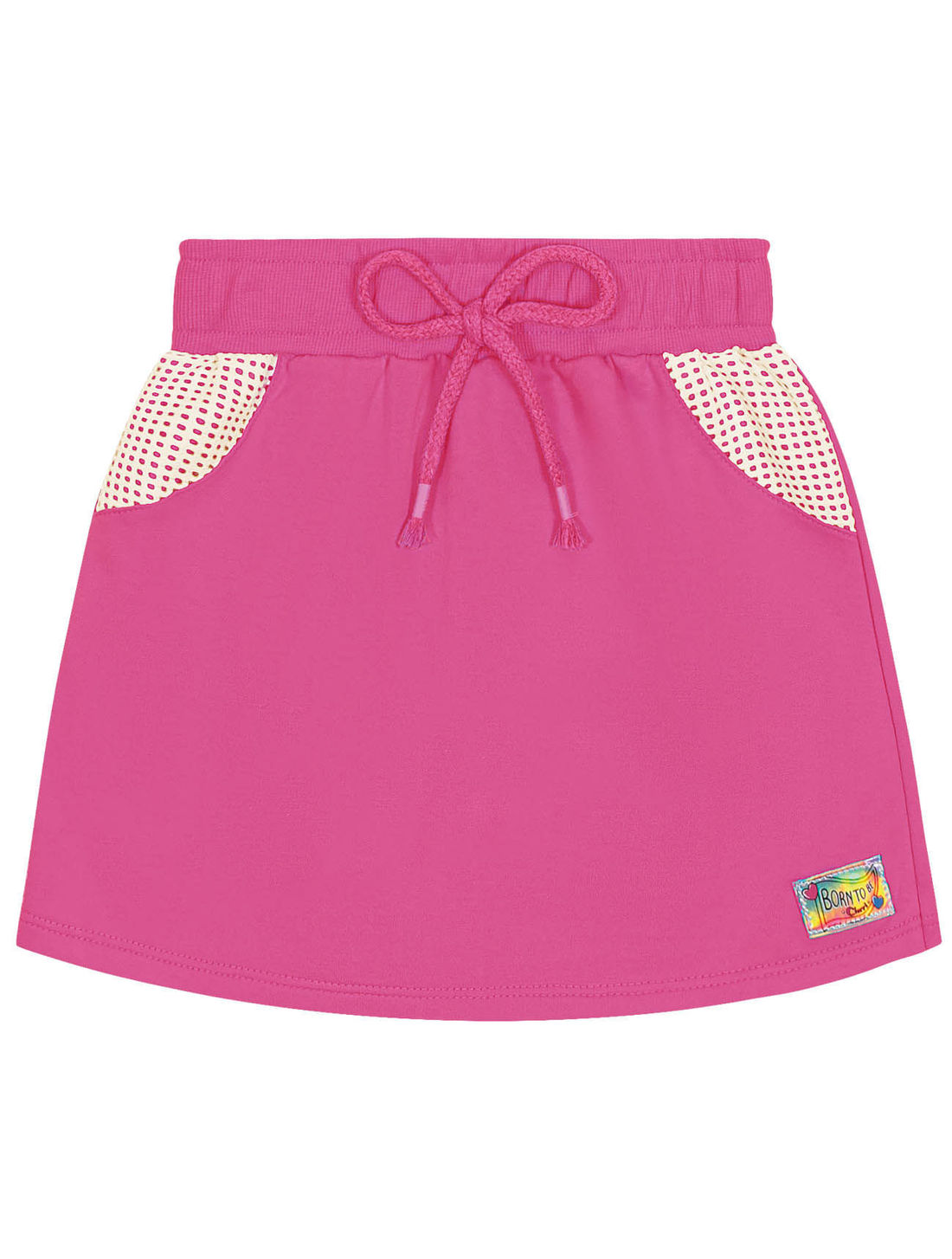 Conjunto Infantil Menina Blusa Cropped E Short-Saia Natural E Rosa Cinti