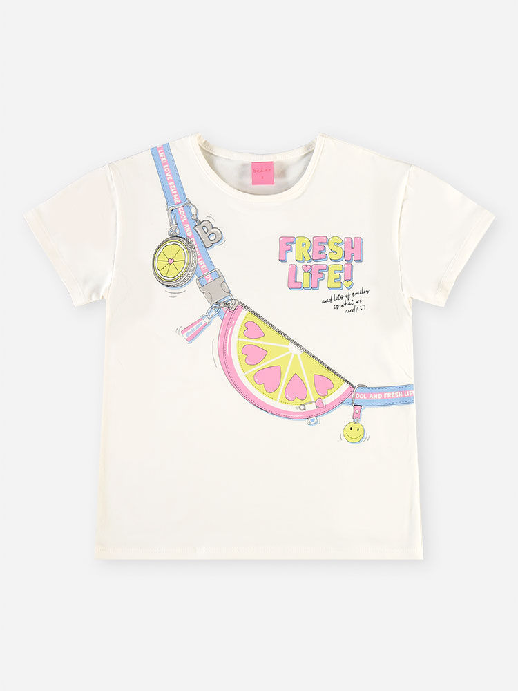 Conjunto Infantil Menina Blusa Fresh Life e Ciclista Rosa
