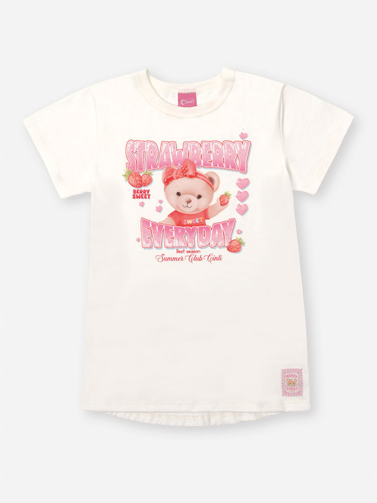 Conjunto Infantil Blusa Ursinho e Legging Frutinhas Porcelana