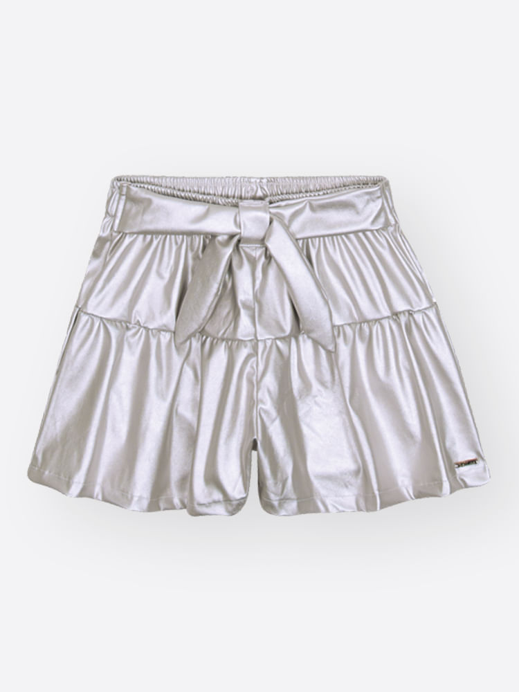 Shorts em P.U. Infantil Menina Pop Star Beli.me