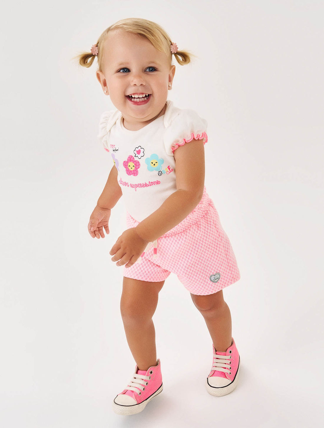 CONJ BODY E SHORTS NATURAL/LJ NEON