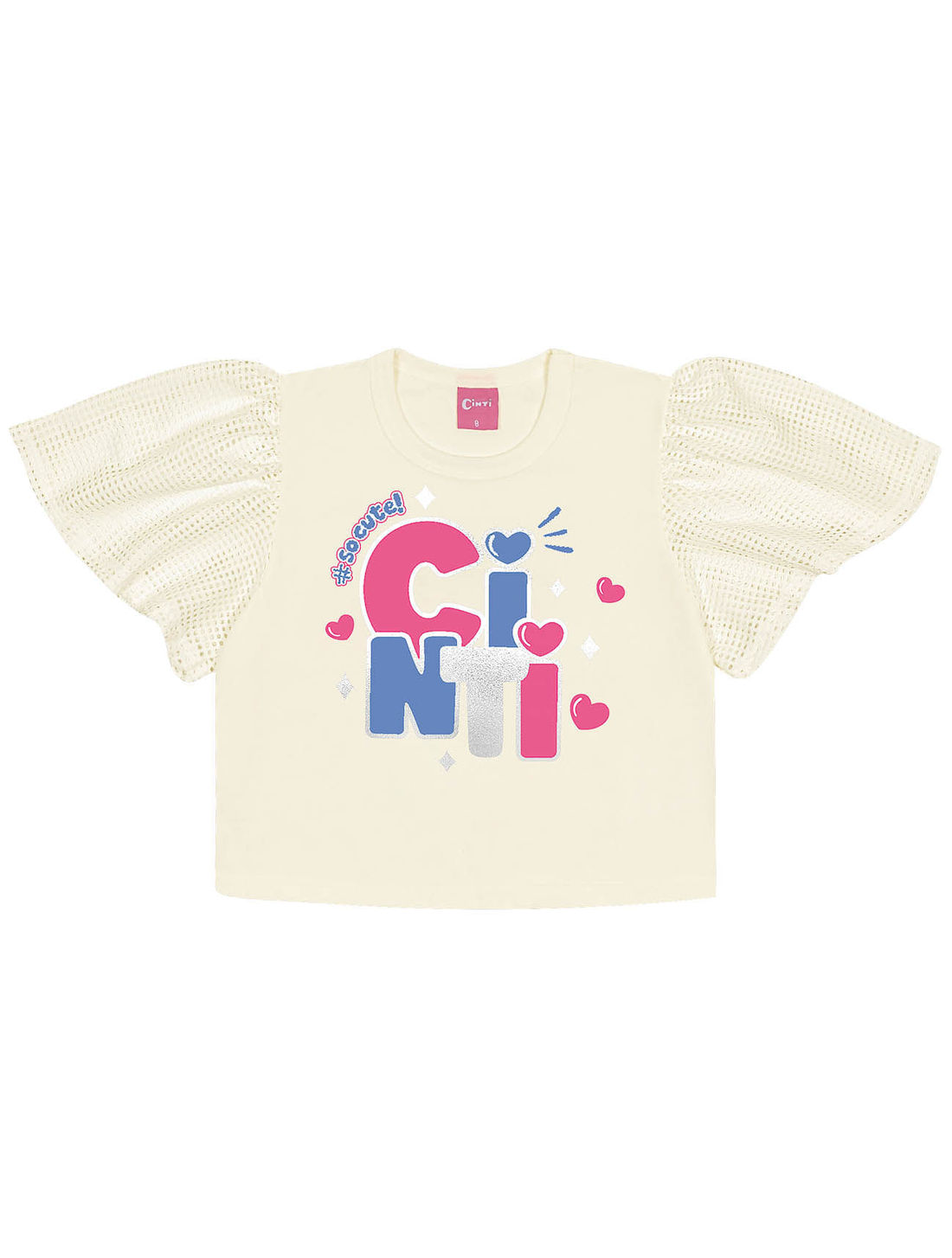 Conjunto Infantil Menina Blusa Cropped E Short-Saia Natural E Rosa Cinti