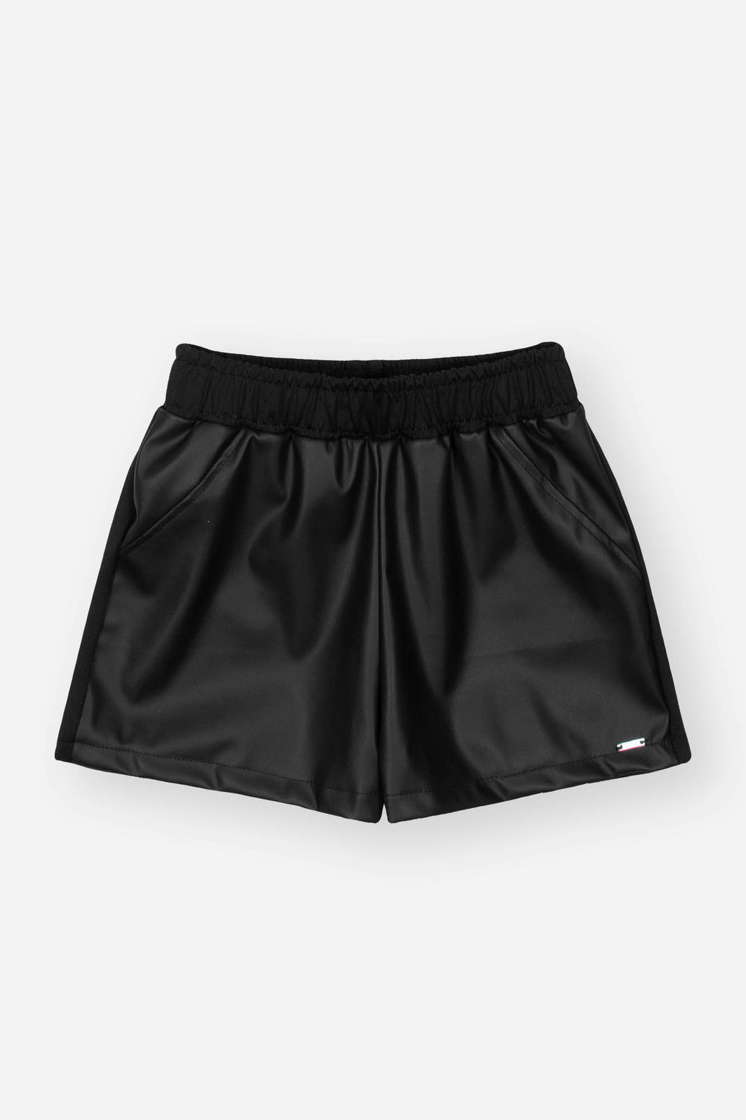 Conjunto Infantil Menina Blusa Panda E Short Courino Preto Mundo Cinti