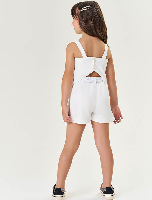 CONJ BLUSA E SHORTS BRANCO/BRANCO