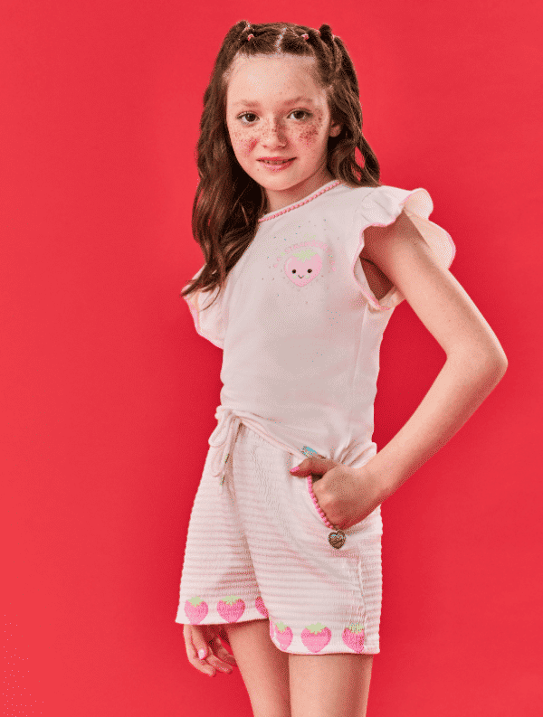 Short Infantil Menina Strawberry Natural Cinti