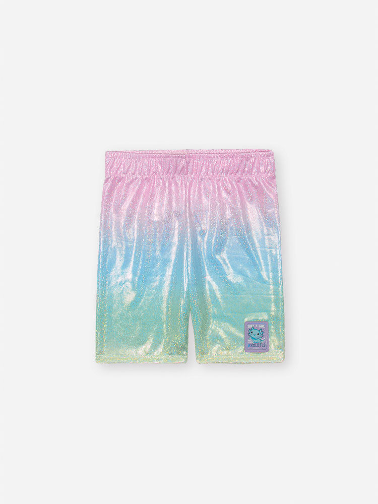 Conjunto Infantil com Blusa Estampa Sara Salamandra e Ciclista em Malha Foil – Look Menina Verão com NATURAL/RS IOGURTE