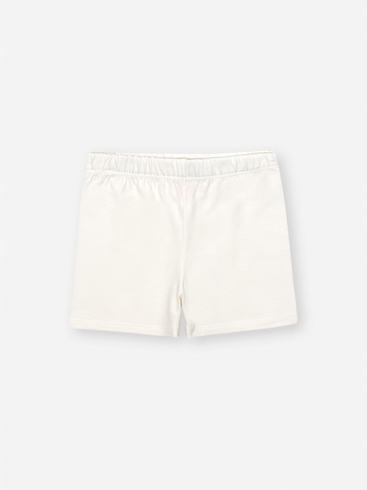 Shorts Infantil Básico em Cotton com Algodão – Short Menina Verão com Elastano NATURAL