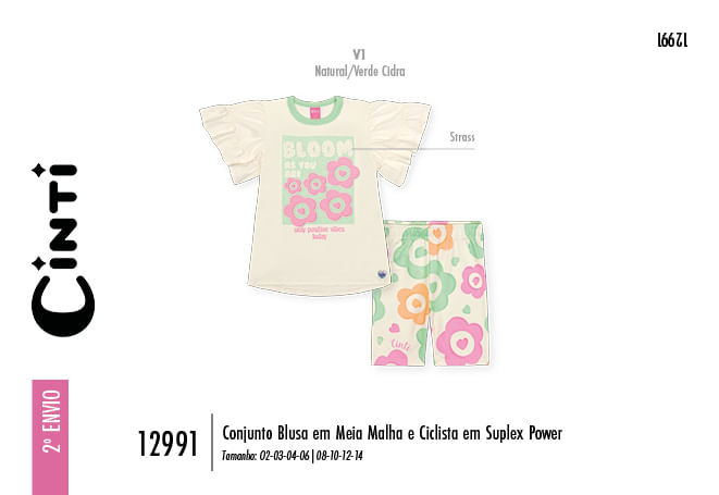 Conjunto Infantil Menina Floral BLOOM Mundo Cinti