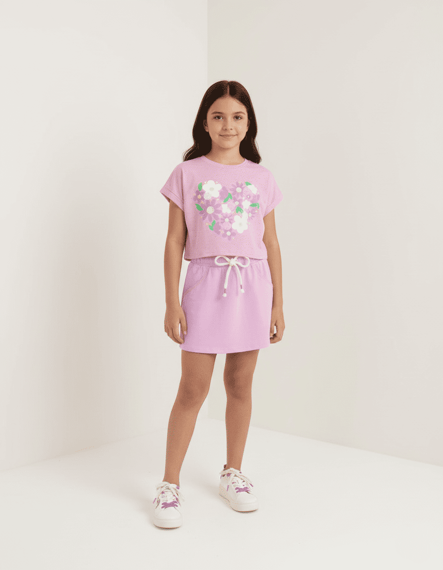 CONJ BLUSA E SHORTS/SAIA LILAS DOCE/LILAS CIN