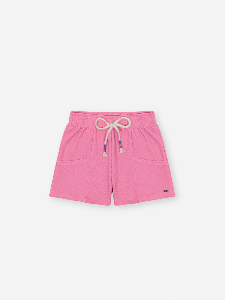 Conjunto Infantil Cheerleader com Shorts em Moletinho Waffle – Conjunto Menina Cinti NATURAL/RS CONFETE