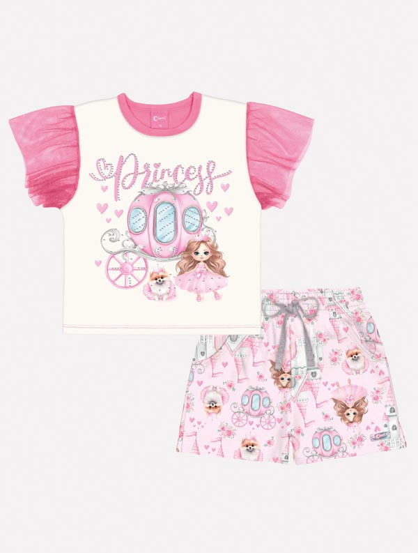 CONJ BLUSA E SHORTS RS CONFETE/RS IOGURT