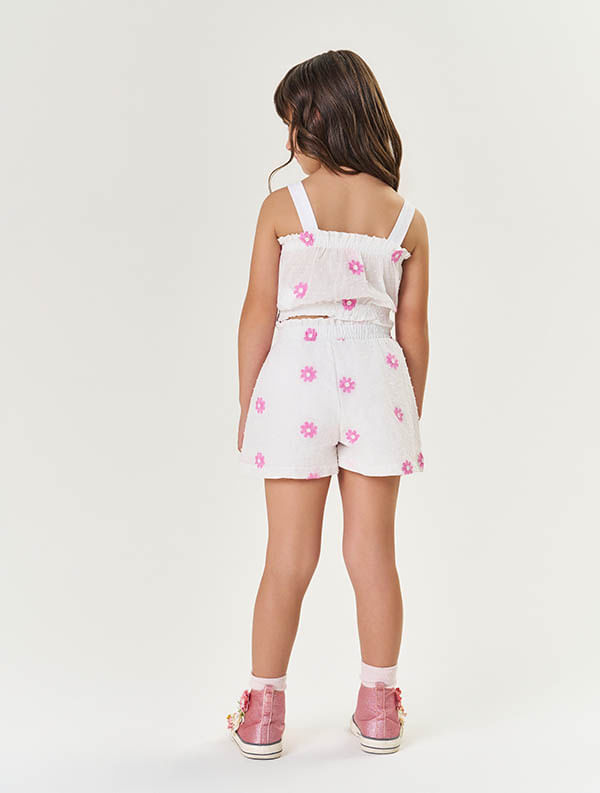 CONJ BLUSA E SHORTS BRANCO/BRANCO
