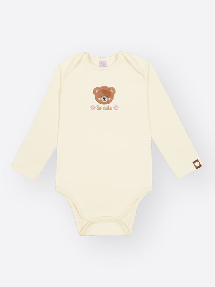 Conjunto em Cotelê Bebê Menina Ursa Bordado Mundo Cinti