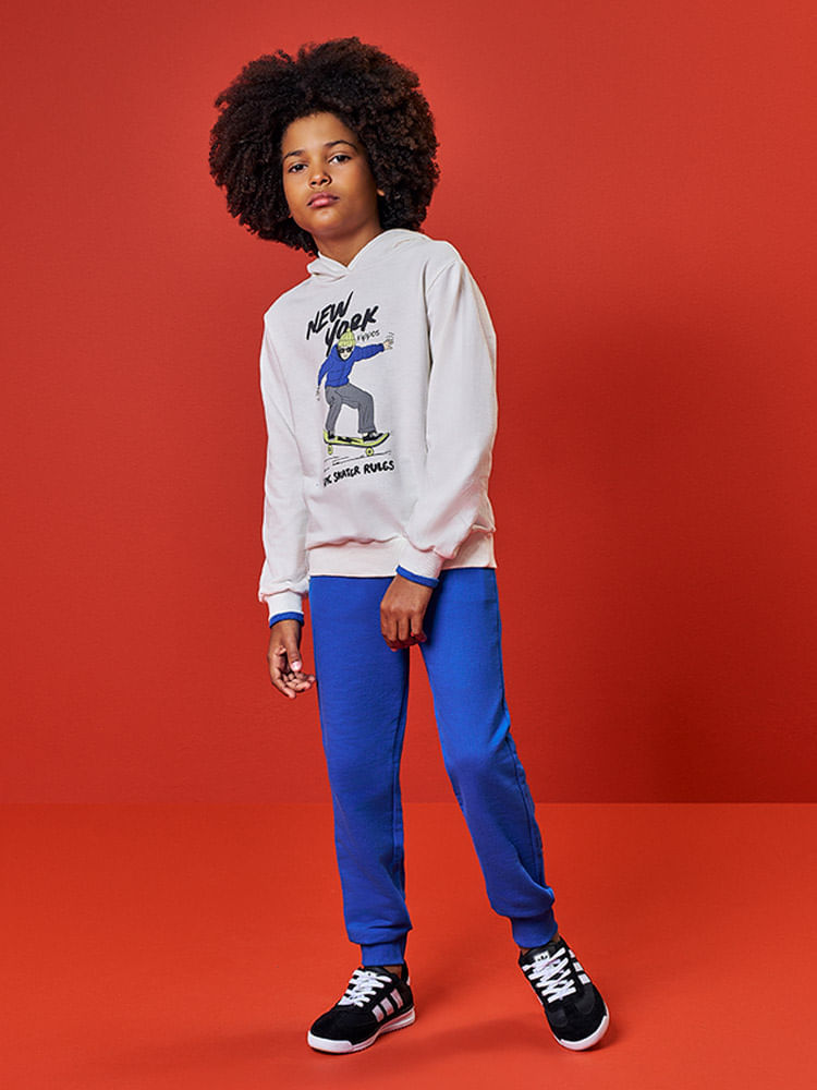 Conjunto Moletom Infantil Menino New York Skater Kippos