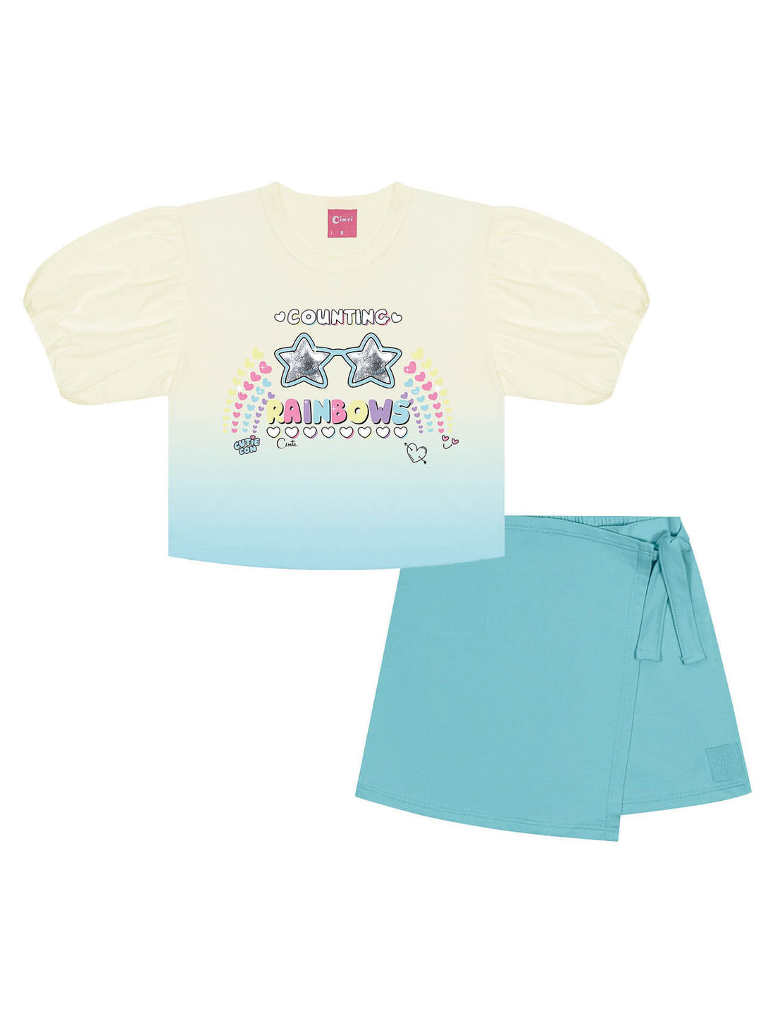CONJ BLUSA E SHORTS/SAIA NATURAL/AZ LITORAL