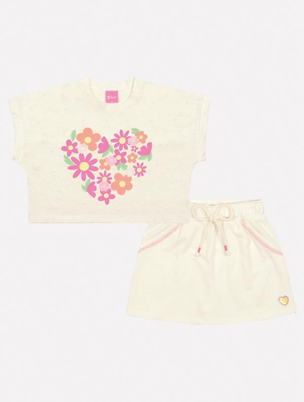 CONJ BLUSA E SHORTS/SAIA NATURAL/NATURAL
